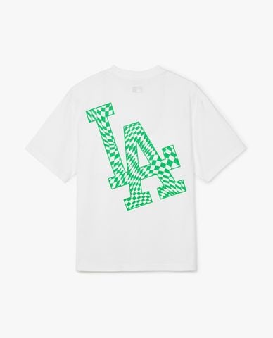  MLB - Áo thun unisex cổ tròn tay ngắn phối logo thời trang 