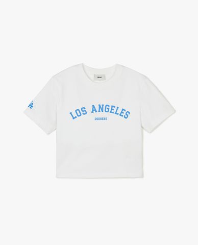  MLB - Áo croptop nữ cổ tròn tay ngắn Varsity Slim 