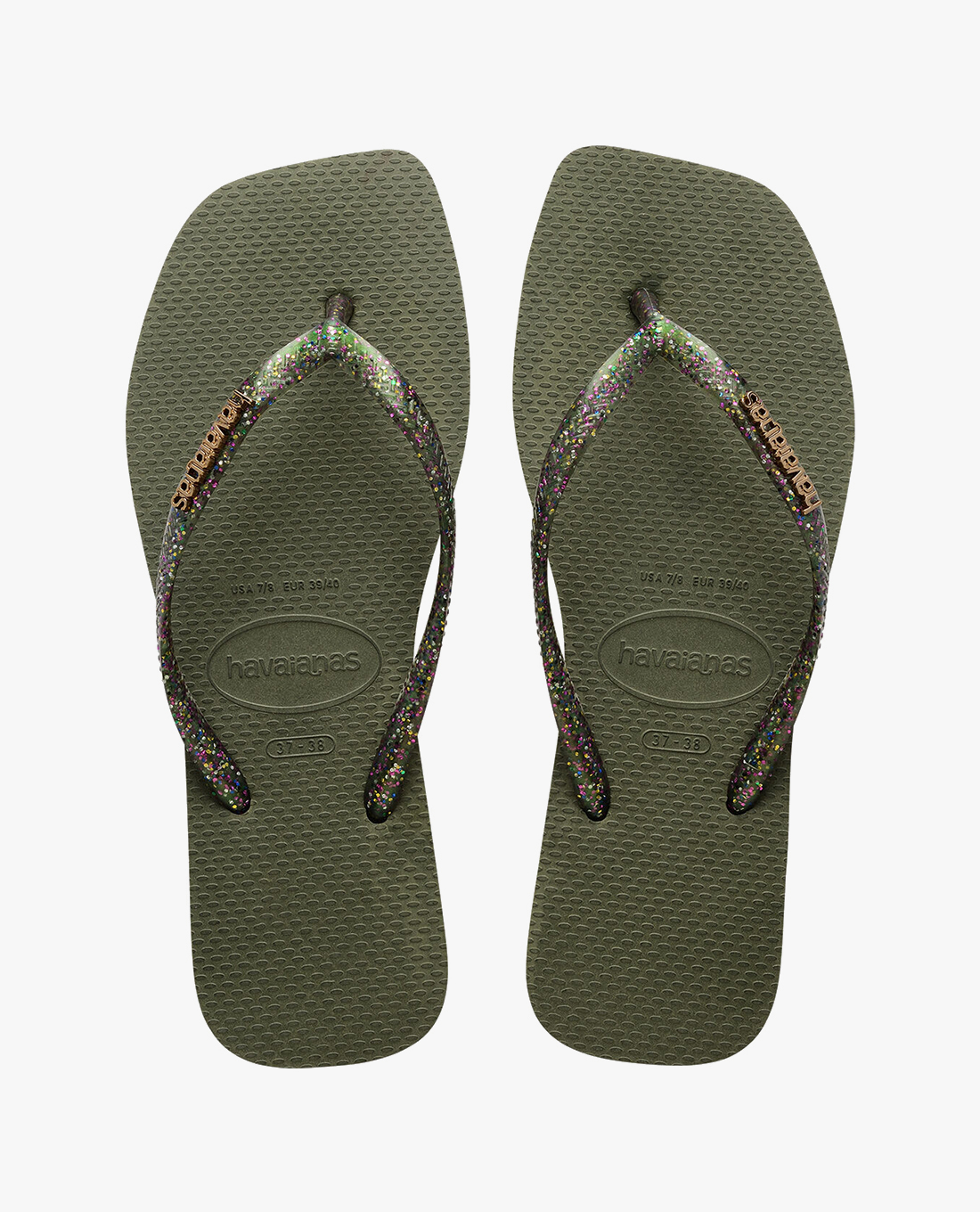 HAVAIANAS - Dép kẹp nữ Slim Square Logo Metallic
