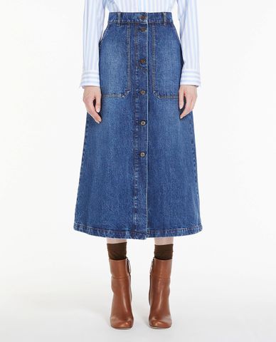  WEEKEND MAX MARA - Chân váy denim midi phom suông Donare 