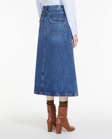  WEEKEND MAX MARA - Chân váy denim midi phom suông Donare 