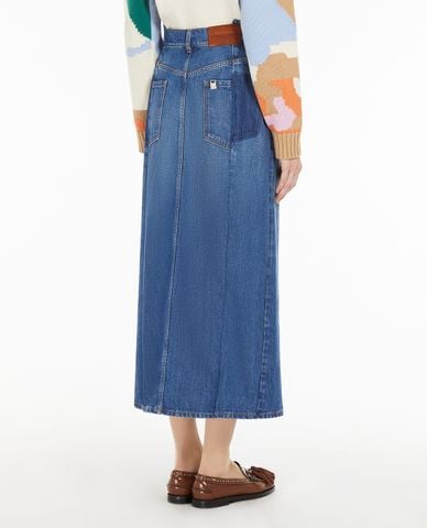  WEEKEND MAX MARA - Chân váy denim midi xẻ tà Gesso 