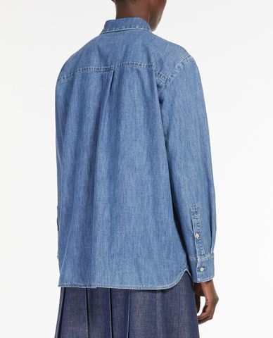  WEEKEND MAX MARA - Áo sơ mi denim nữ tay dài thời trang 