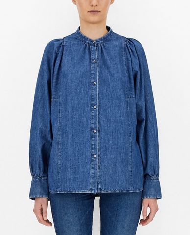  WEEKEND MAX MARA - Áo sơ mi denim nữ tay dài thời trang 