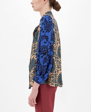 WEEKEND MAX MARA - Áo sơ mi nữ tay dài phom suông Silk Crepe De Chine 