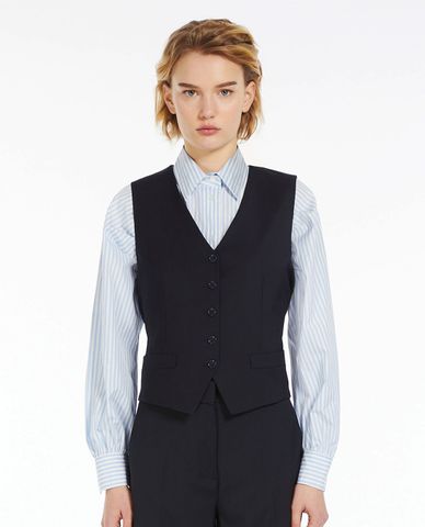  WEEKEND MAX MARA - Áo khoác gilet cổ V phối nút Chimera 