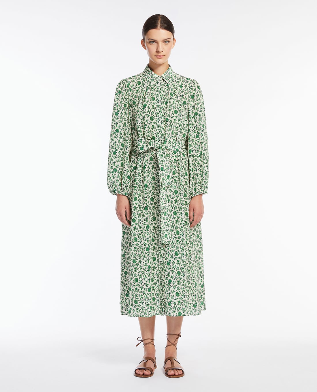 WEEKEND MAX MARA - Đầm sơ mi midi phối thắt lưng Wales