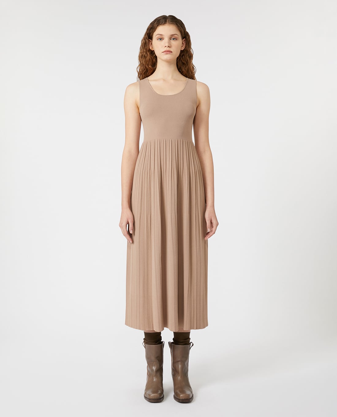 WEEKEND MAX MARA - Đầm sát nách midi xếp li Markus