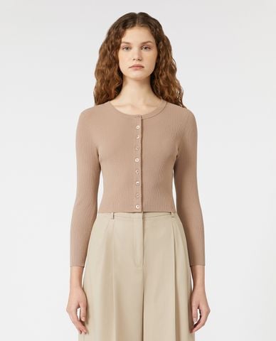 WEEKEND MAX MARA - Áo khoác dệt kim nữ cổ tròn tay dài Magiaro 