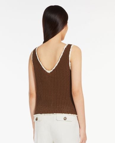  WEEKEND MAX MARA - Áo dệt kim sát nách cổ V Adunco 