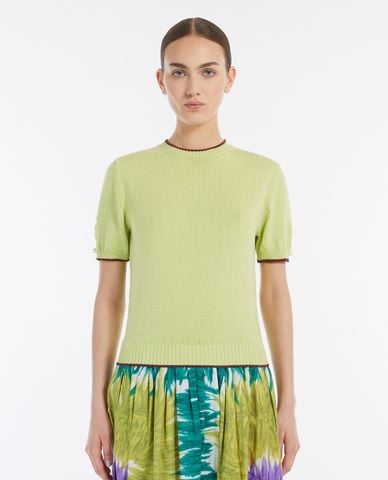  WEEKEND MAX MARA - Áo dệt kim nữ cổ tròn tay ngắn Duilia 