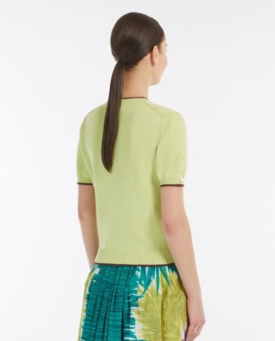  WEEKEND MAX MARA - Áo dệt kim nữ cổ tròn tay ngắn Duilia 