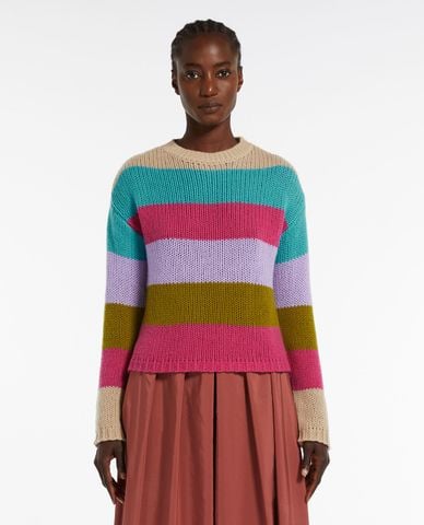  WEEKEND MAX MARA - Áo sweater cổ tròn tay dài phối màu Palco 