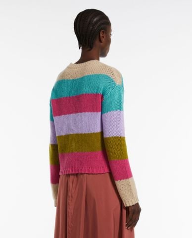  WEEKEND MAX MARA - Áo sweater cổ tròn tay dài phối màu Palco 