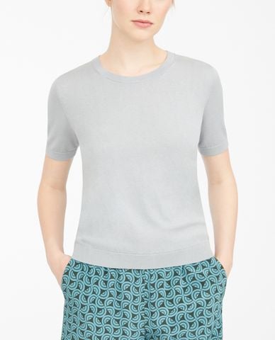  WEEKEND MAX MARA - Áo sweater nữ tay ngắn cổ tròn thời trang 