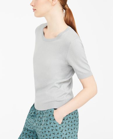  WEEKEND MAX MARA - Áo sweater nữ tay ngắn cổ tròn thời trang 