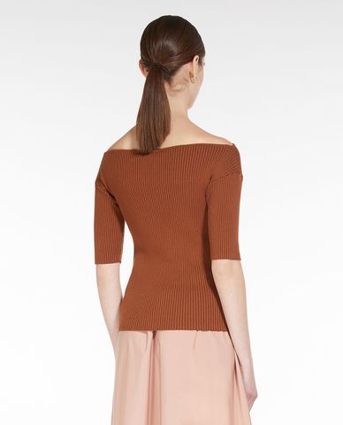  WEEKEND MAX MARA - Áo dệt kim nữ tay ngắn trễ vai Soraia 