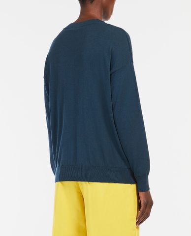  WEEKEND MAX MARA - Áo dệt kim nữ tay dài cổ V hiện đại Martina 