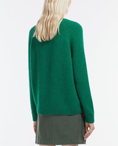  WEEKEND MAX MARA - Áo dệt kim nữ dệt kim cổ tròn dài tay Ghiacci 