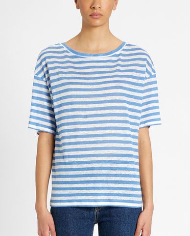  WEEKEND MAX MARA - Áo thun nữ cổ tròn ngắn tay Linen Jersey 