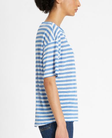  WEEKEND MAX MARA - Áo thun nữ cổ tròn ngắn tay Linen Jersey 