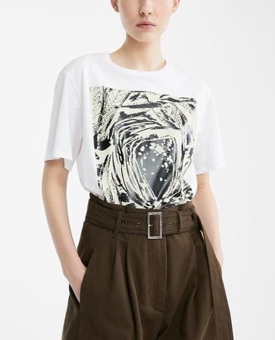  WEEKEND MAX MARA - Áo thun nữ phom suông tay ngắn hiện đại 