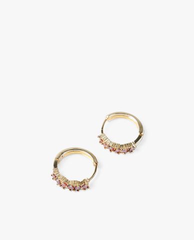  CECI - Khuyên tai nữ khoen tròn đính đá sang trọng 