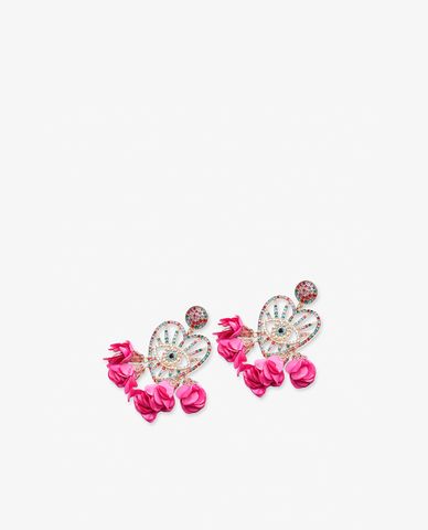  CECI - Khuyên tai nữ hình trái tim đính đá đủ màu nổi bật 