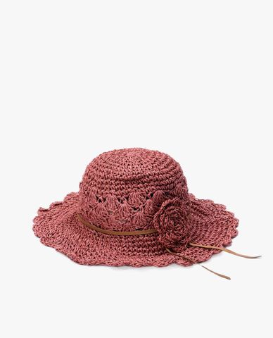  CECI - Nón rộng vành nữ đan móc thắt dây thời trang 