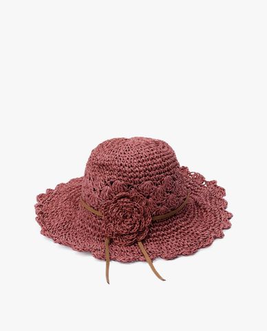  CECI - Nón rộng vành nữ đan móc thắt dây thời trang 