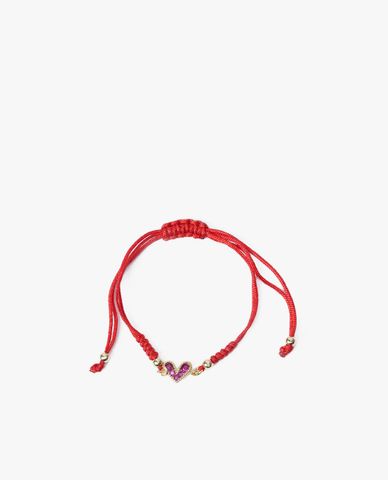  CECI - Vòng đeo tay nữ dây bện phối mặt trái tim nhỏ 