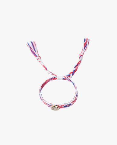  CECI - Vòng đeo tay nữ dây vải phối mặt cười đính đá dễ thương 