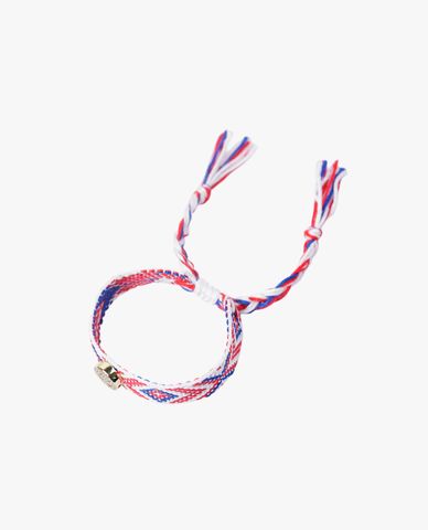  CECI - Vòng đeo tay nữ dây vải phối mặt cười đính đá dễ thương 