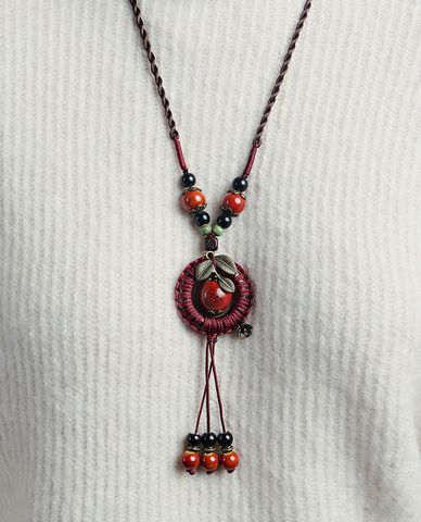  CECI - Dây chuyền nữ xoắn dây phối mặt đá sang trọng 