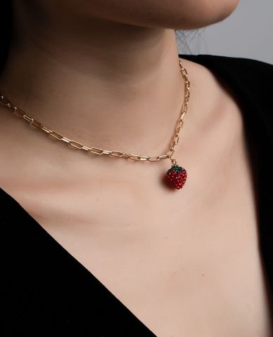  CECI - Dây chuyền nữ mắt xích mặt quả dâu thời trang 