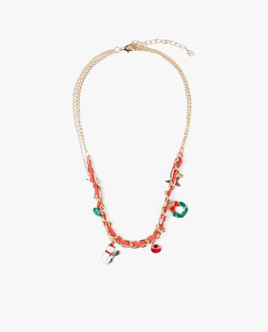  CECI - Vòng cổ nữ chuỗi xích phối mặt phong cách giáng sinh 