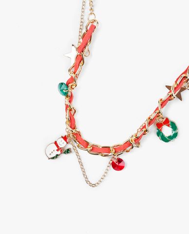  CECI - Vòng cổ nữ chuỗi xích phối mặt phong cách giáng sinh 