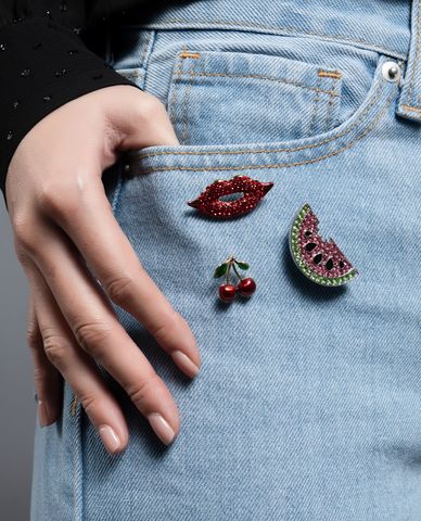  CECI - Khuy cài hình quả cherry nhỏ độc đáo 