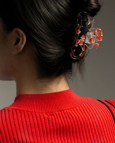  CECI - Kẹp tóc nữ trong suốt họa tiết hình tròn nhỏ thời trang 