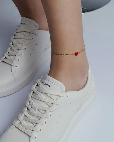  CECI - Vòng đeo chân nữ chuỗi xích nhỏ phối mặt trái tim xinh xắn 