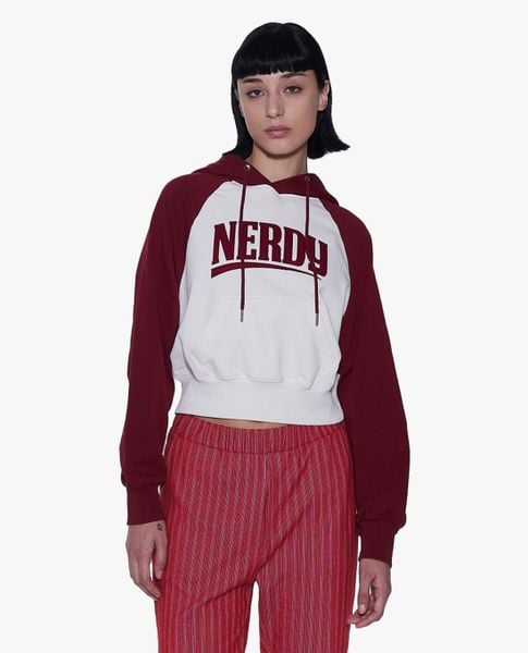  NERDY - Áo hoodie nữ phom croptop Raglan 
