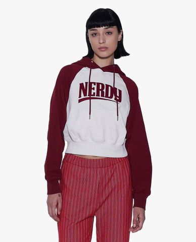  NERDY - Áo hoodie nữ phom croptop Raglan 