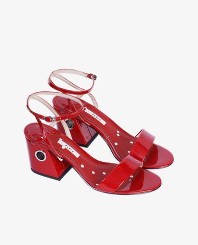  PEDRO - Giày cao gót họa tiết chấm bi Ankle Strap 