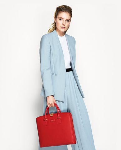  PEDRO - Túi xách tay hình chữ nhật phối quai đeo vải 