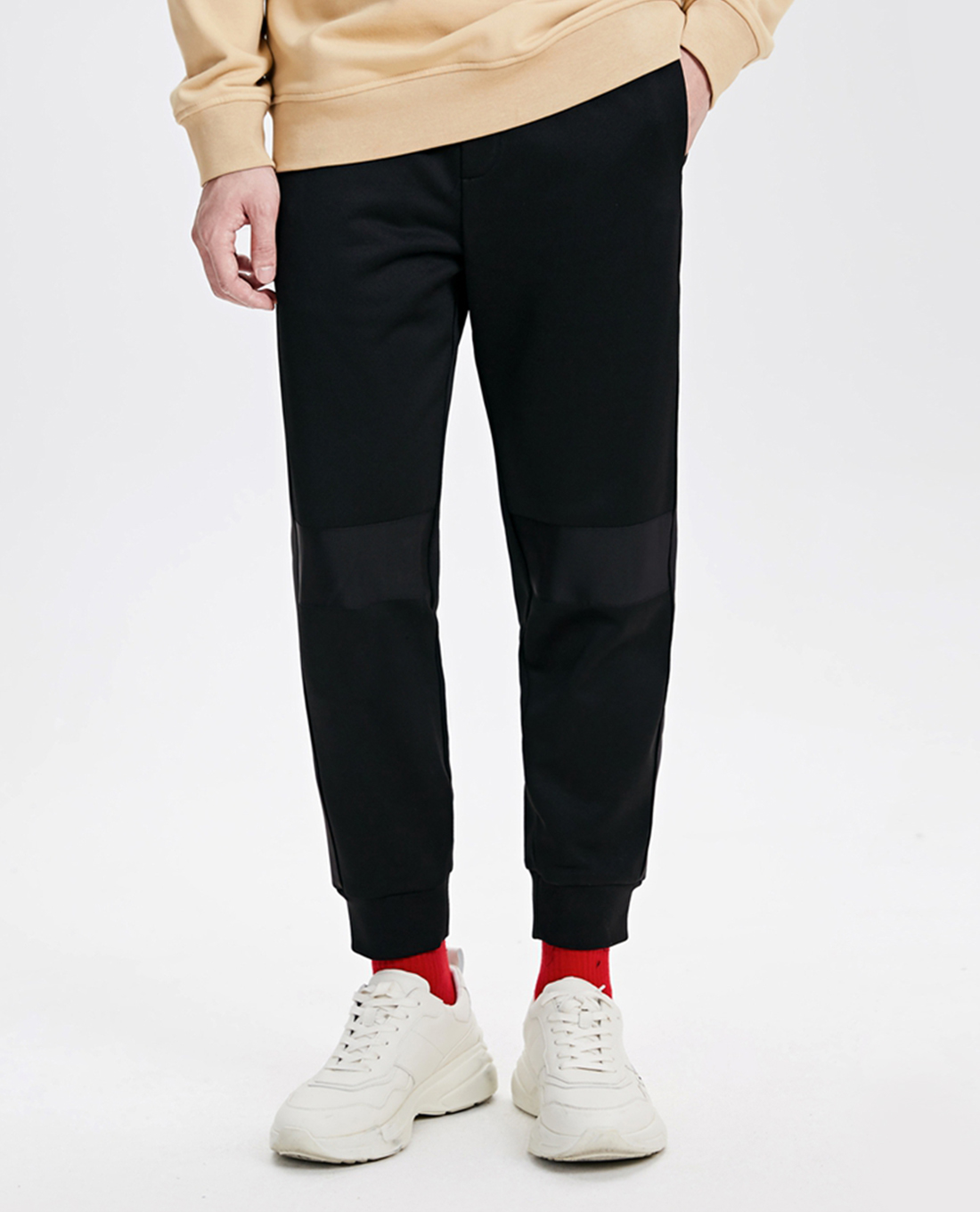 TRENDIANO - Quần jogger nam phối vải xen kẽ Beam Solid Color