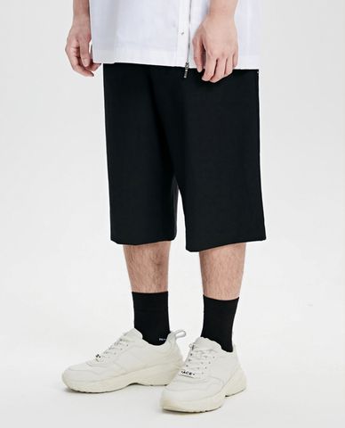  TRENDIANO - Quần short nam ống rộng Solid Color Woolen 