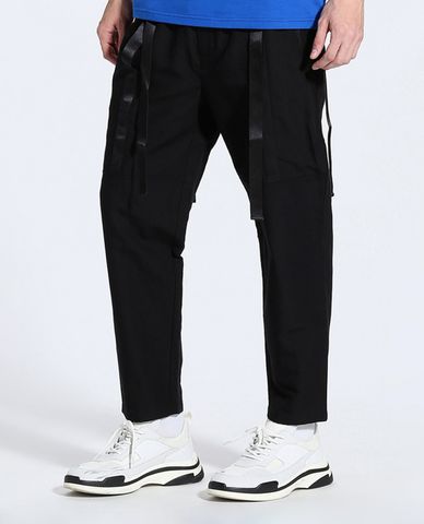  TRENDIANO - Quần baggy lưng thun phối bản dây rủ cách điệu 