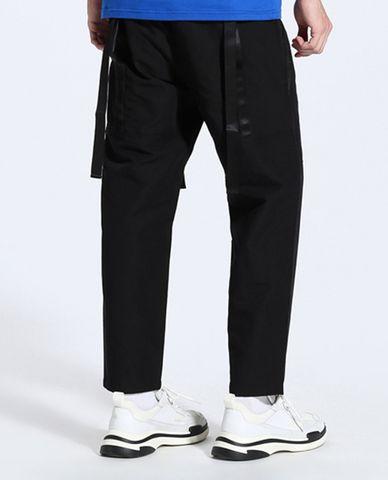  TRENDIANO - Quần baggy lưng thun phối bản dây rủ cách điệu 