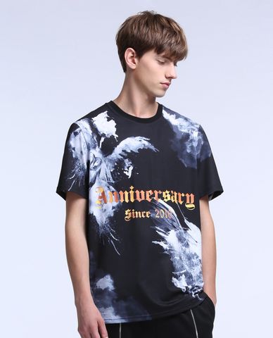  TRENDIANO - Áo thun nam cổ tròn tay ngắn in họa tiết và chữ mặt trước 