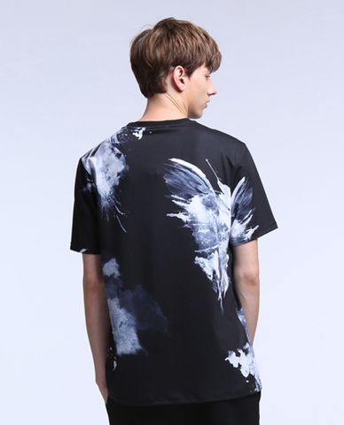  TRENDIANO - Áo thun nam cổ tròn tay ngắn in họa tiết và chữ mặt trước 